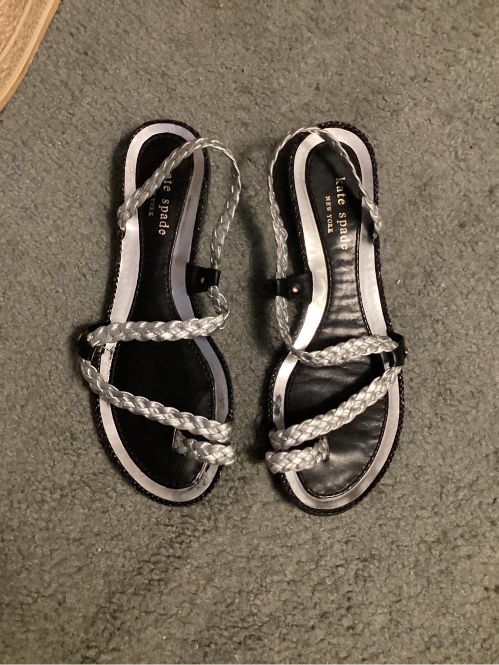 Kate Spade Silver Braided Sandals